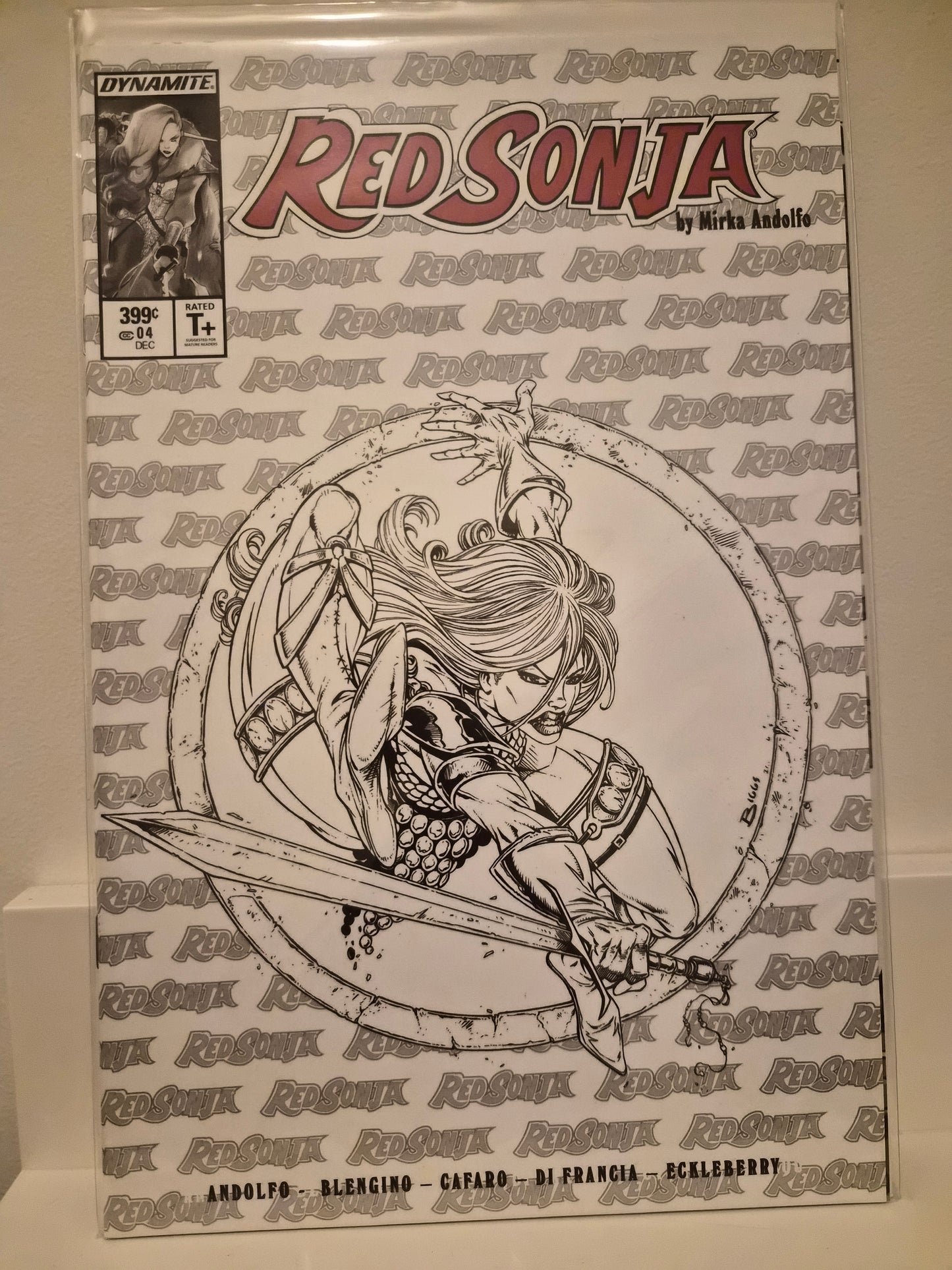 Red Sonja #4
Cover O - Jason Biggs McFarlane Homage B&W Incentive