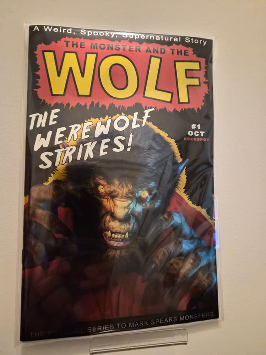 Mark Spears Monsters: The Monster and the Wolf 1 - RARE - Mark Spears The Werewolf Strikes! Variant Foil 1:420.6 - Comic Showcase Shop
